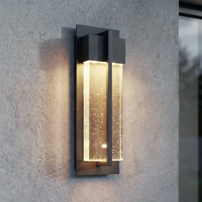 Lucande Velune LED Buitenwandlamp - Antraciet/Helder - 35 cm