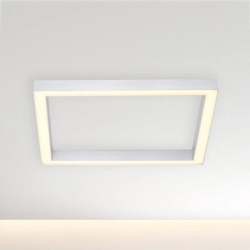 PURE Lines Square LED plafondlamp, 55 cm, CCT, Zilver