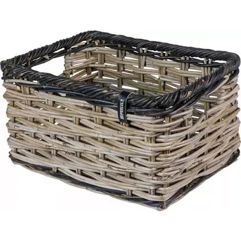 Basil Dijon L Rotan Fietsmand Grijs/Zwart
