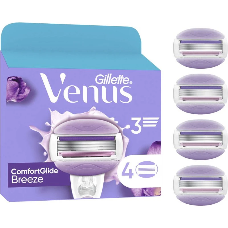Gillette Venus ComfortGlide Breeze Messen voor Dames, 4 stuks