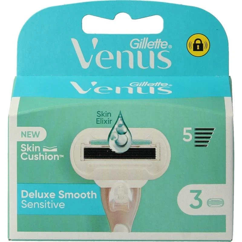 Gillette Venus Deluxe Smooth Sensitive Scheermesjes (3 stuks)