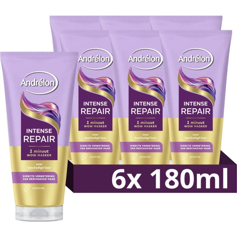 Andrélon Intense Repair 1 Minuut WOW Haarmasker 6 x 180 ml