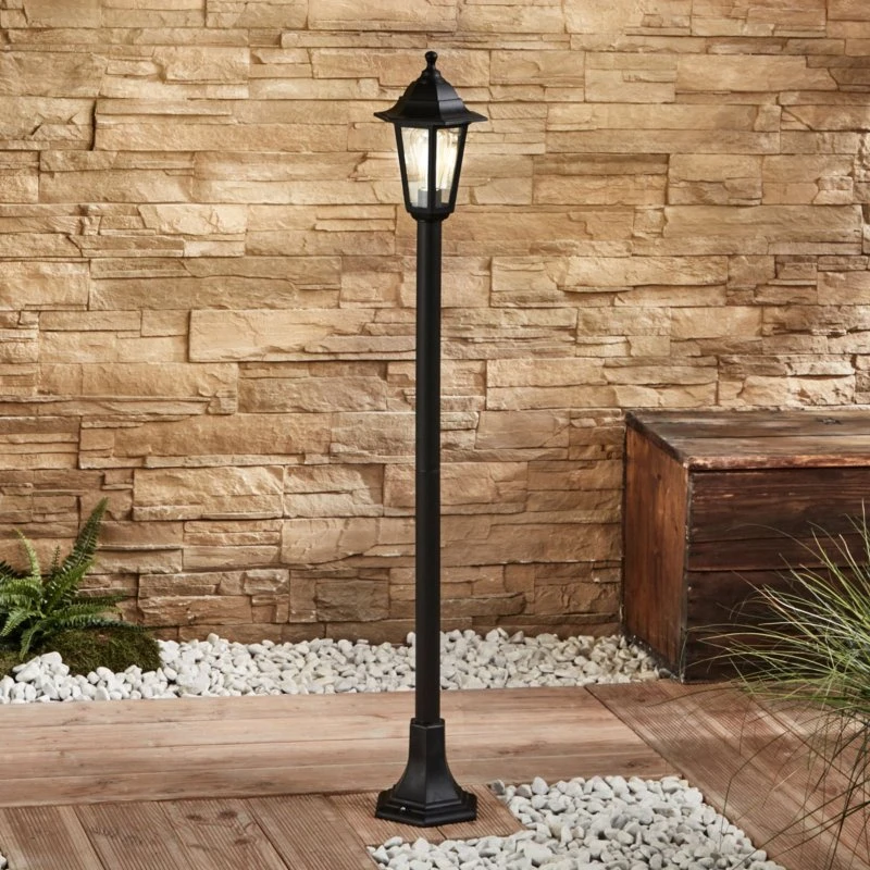 Lindby Nane Parkeerlamp Zwart - Antiek Design - 122 cm