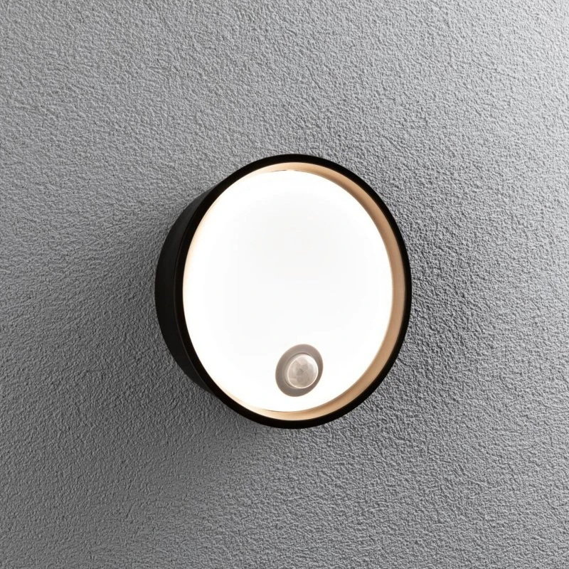 Paulmann Platomo Buiten Wandlamp met Sensor SWR - Zwart - Rond