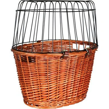 Trixie Wilgen Fietsmand Voorop Zwart 50x41x35 cm met Kussen en Kap