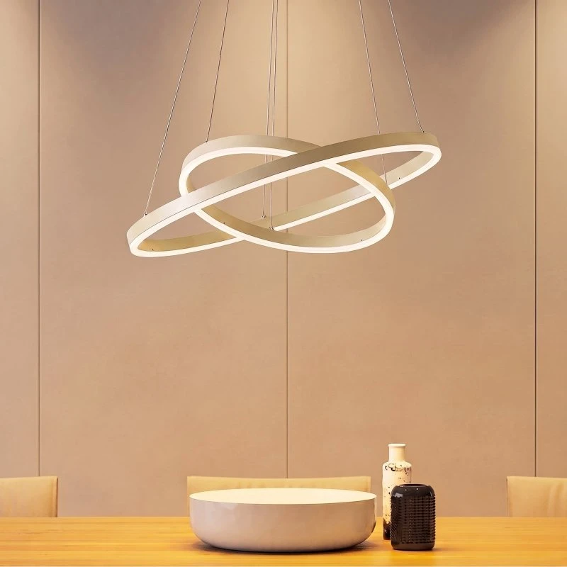 Arcchio LED hanglamp Albiona, beige, 2 ringen, Ø 60 cm