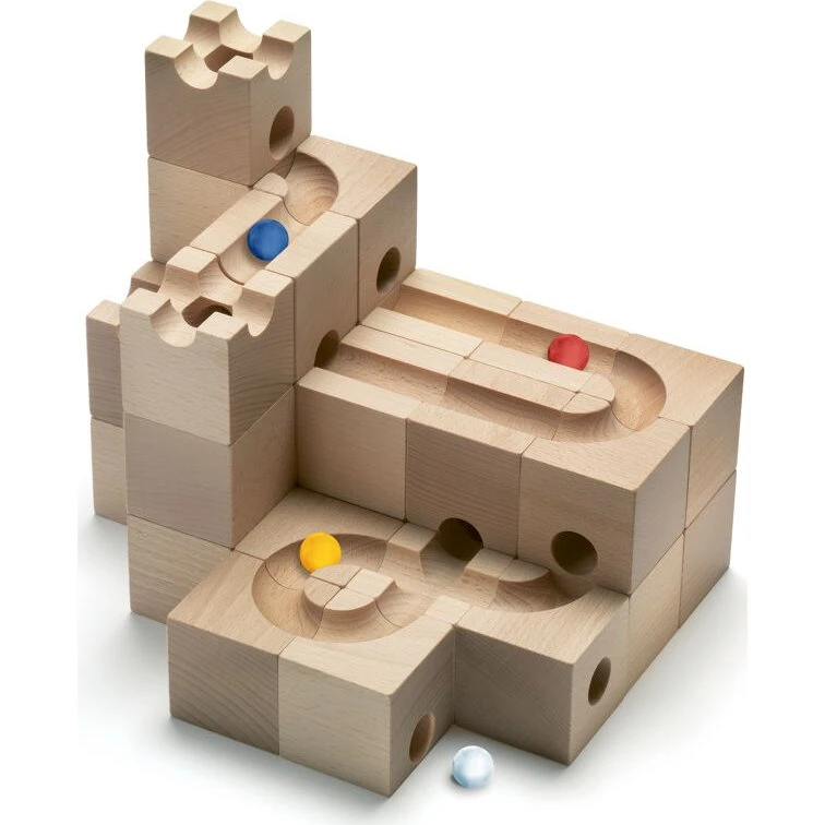 Cuboro Standard 32 Knikkerbaan – 32-delige Houten Bouwset