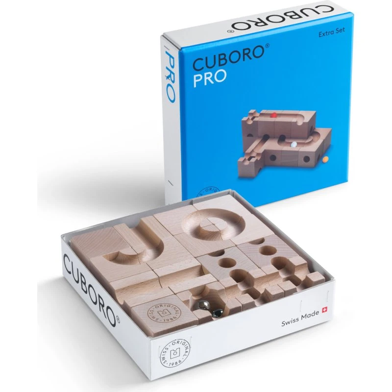 CUBORO Knikkerbaan Extra Set – Uitbreidingsset voor modulair bouwen