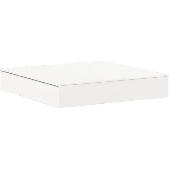 vidaXL Zandbak met deksel 111x111x19,5 cm wit massief grenenhout