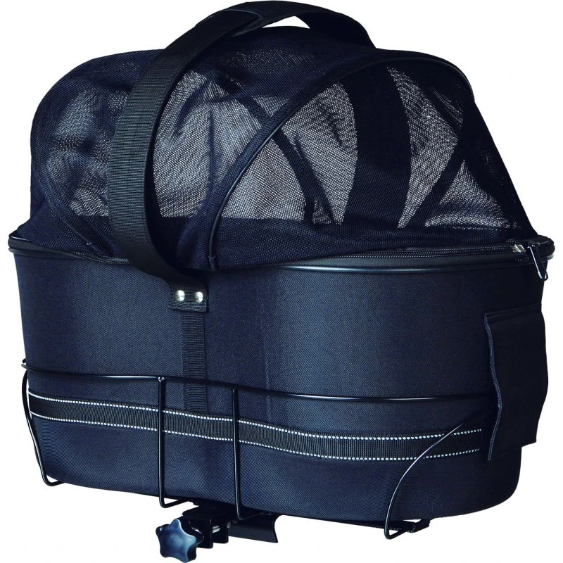 Trixie Fietsmand Achterop Zwart 48x29x42 cm met Kussen en Kap