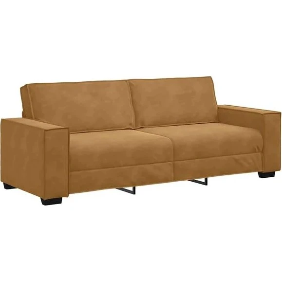 vidaXL Driezitsbank 220x78x84 cm fluweel bruin