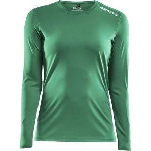 Craft Rush LS Tee W - Dames Longsleeve - Donkergroen