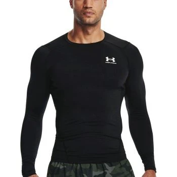 Under Armour HeatGear LS Compression Shirt Heren - Zwart - Small