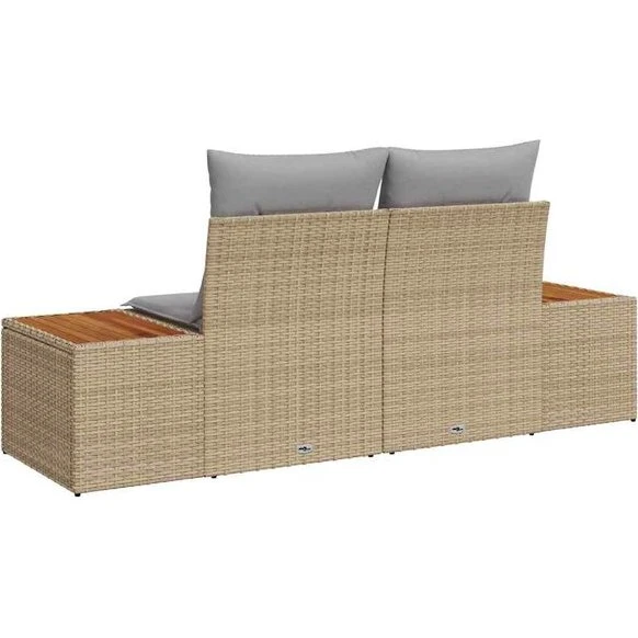 vidaXL Tuinbank Beige 184 x 62 x 85 cm Poly Rattan