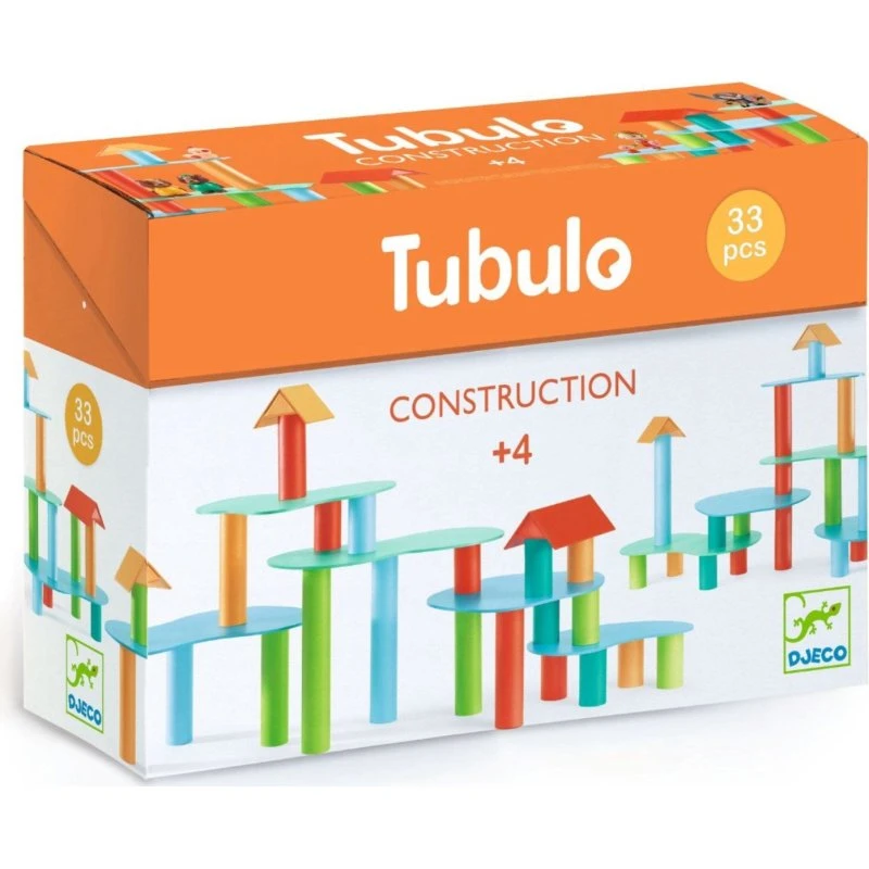 Djeco Tubolo Bouwspel met Kleurrijke Buisjes en Planken