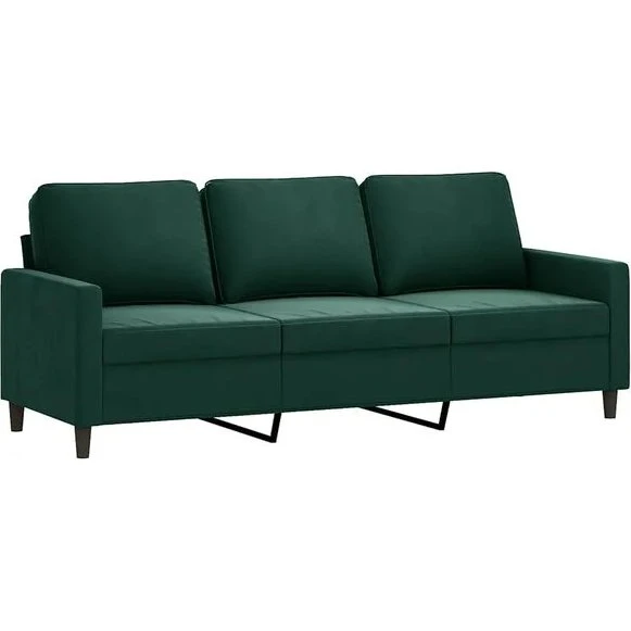 vidaXL Driezitsbank 180 cm fluweel donkergroen