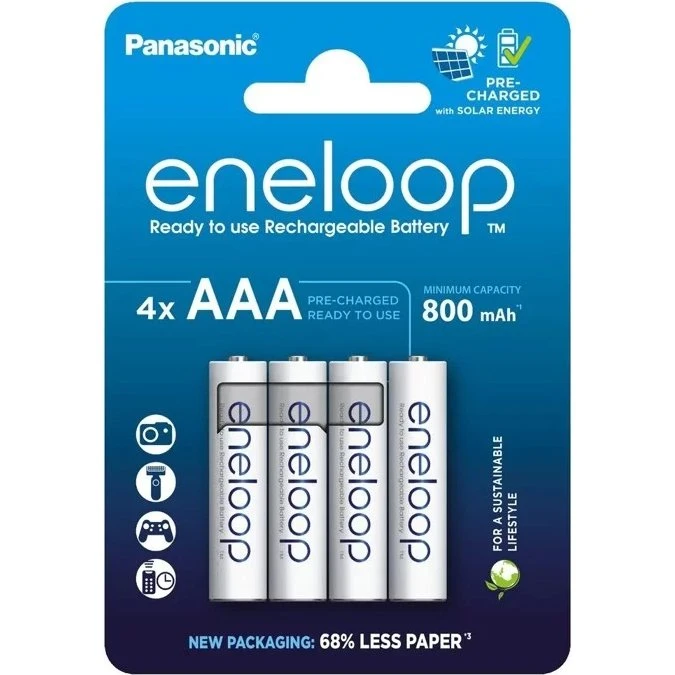 Panasonic Eneloop AAA 800 mAh (4-pack, voorgeladen)