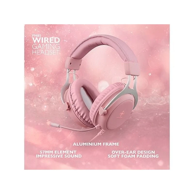 Deltaco Gaming PH85 Roze Over-ear Headset met LED-verlichting