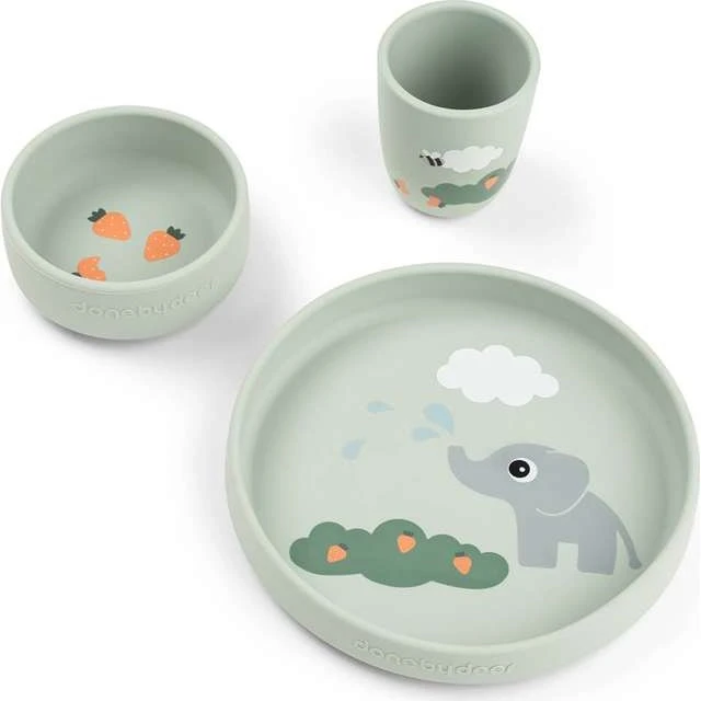 Done by Deer Stick&Stay Eetset Elphee Groen