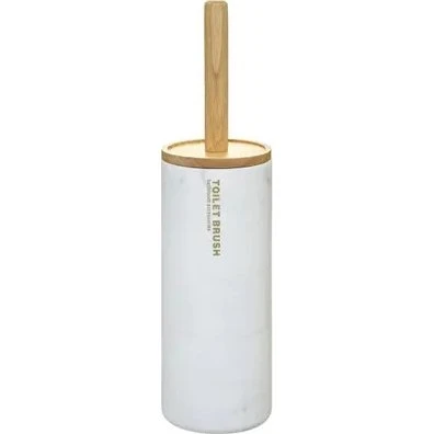5five WC-toiletborstel met houder rond wit marmer effect 38 cm