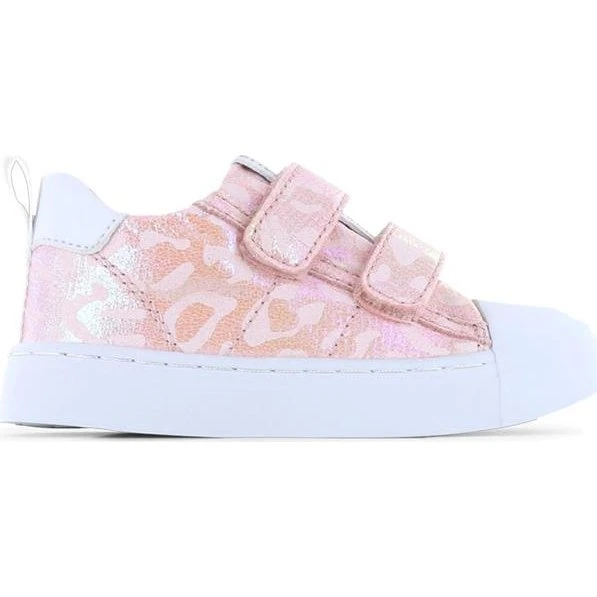 Shoesme Roze Leren Sneakers met Klittenband
