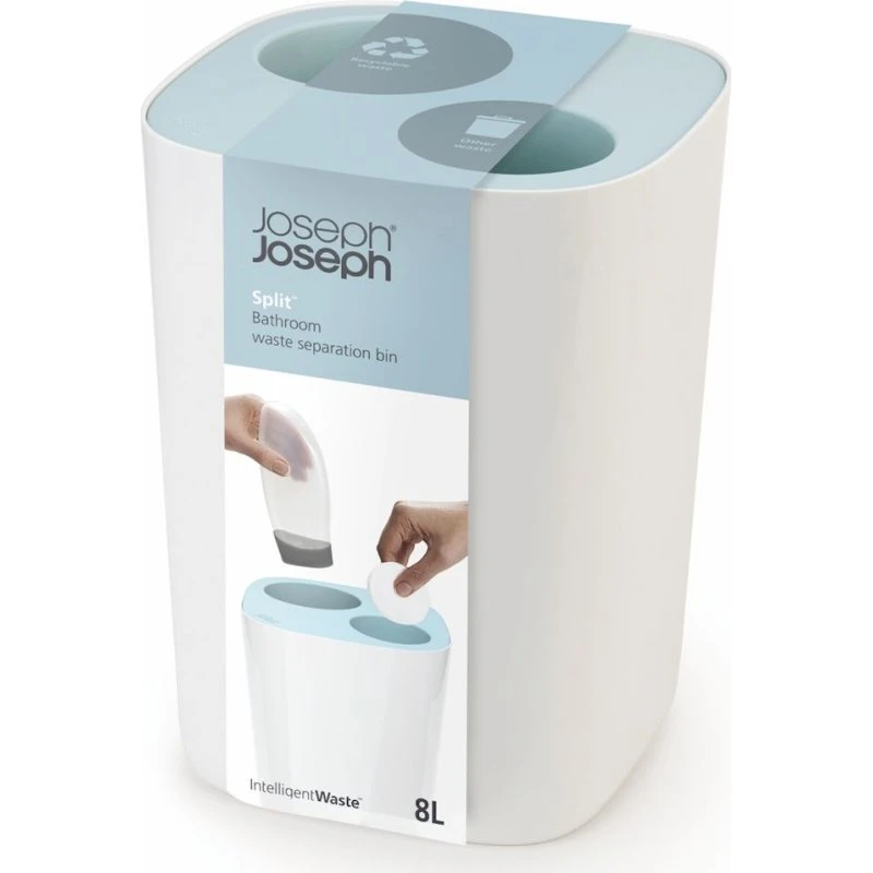 Joseph Joseph Split Afvalemmer 8L Creme/Lichtblauw