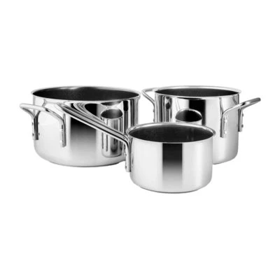 Eva Trio Pannenset Stainless Steel Recycled Slip-Let Ceramic (3-delig, zwart)