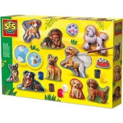 SES Creative 01294 Giet- en Schilderset Honden - Creatieve Knutselset voor Kinderen vanaf 5 Jaar