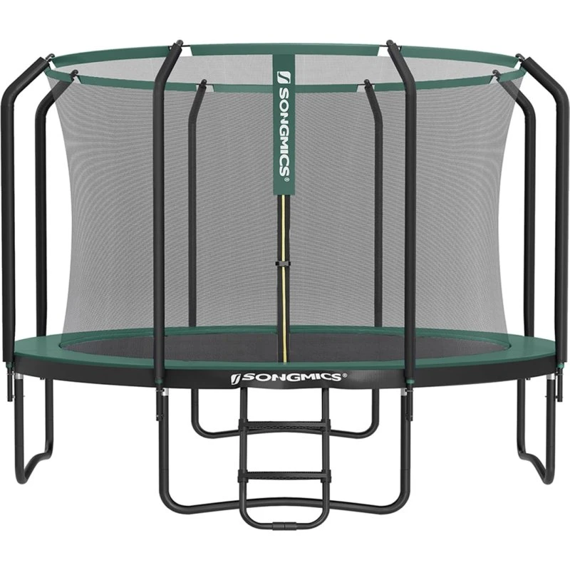 SONGMICS Ronde tuintrampoline 366 cm met veiligheidsnet, zwart/groen