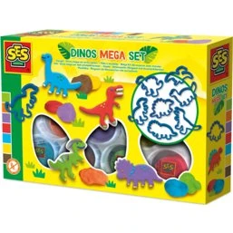 SES Dino Mega Klei Set met 7 Kleuren en 7 Vormen