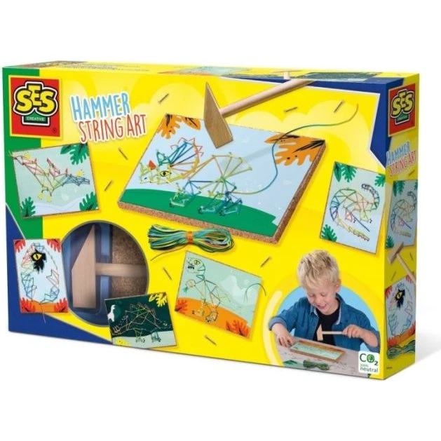 SES Creative Hammer Dino String Art - 6 Dino Kaarten