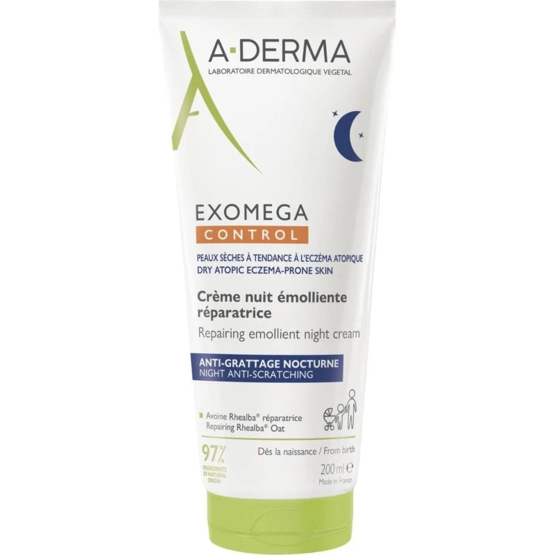 A-Derma ExoMega Control Nachtcrème Anti-Jeuk 200ml