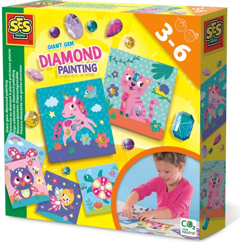 SES Ik Leer Edelstenen Diamond Paint - Knutselset met Mega Diamantstickers