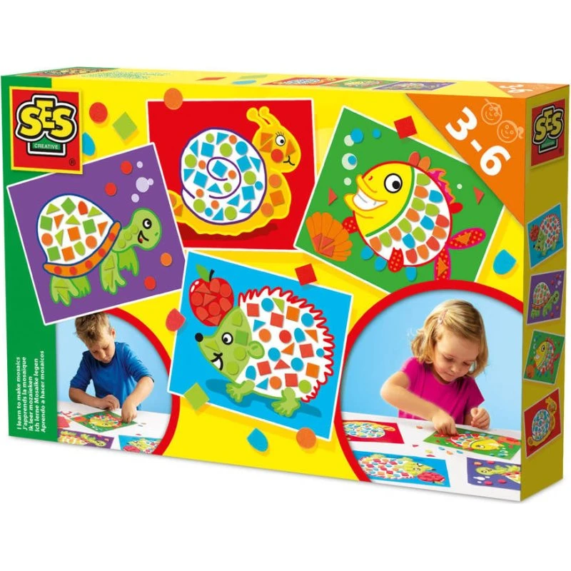 SES Ik leer mozaïeken – Creatieve set met voorbedrukte kaarten