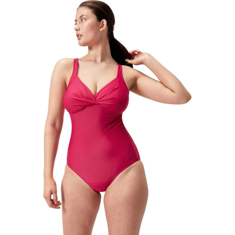 Speedo Eco Cross Knot Shaping Badpak Dames rood maat 48