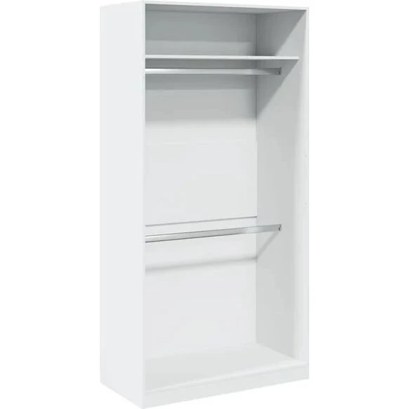 vidaXL Kledingkast 100x50x200 cm wit bewerkt hout