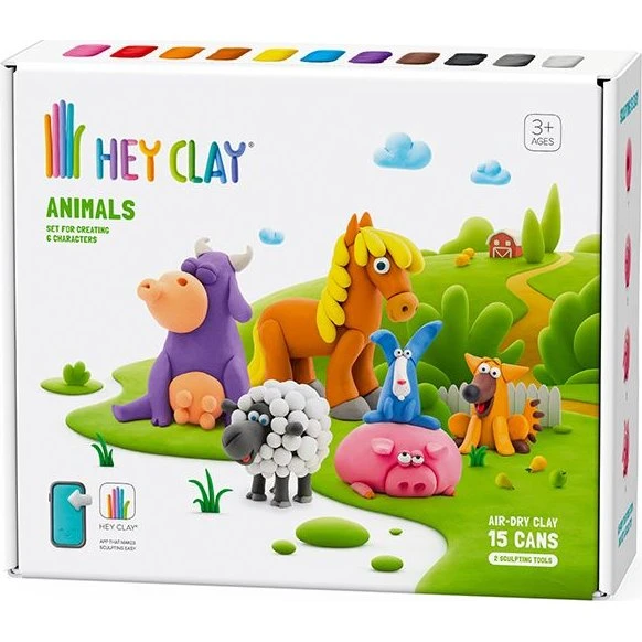 Hey Clay Animals 15-delig boerderijdieren set