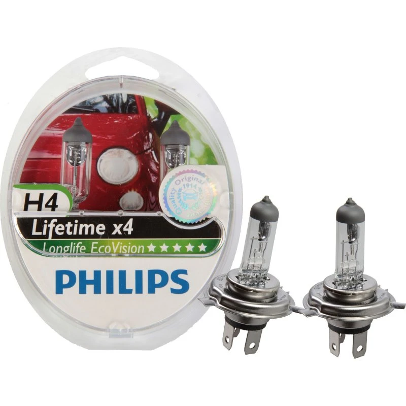 Philips H4 (P43t-38) LongLife EcoVision 12V 60/55W (2 stuks)
