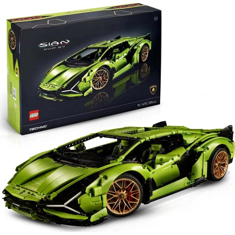 LEGO 42115 Lamborghini Sian FKP 37 Limegroen met Goudkleurige Velgen