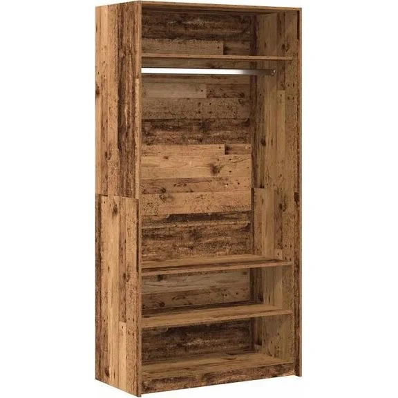 vidaXL Kledingkast 100x50x200 cm bewerkt hout oud hout