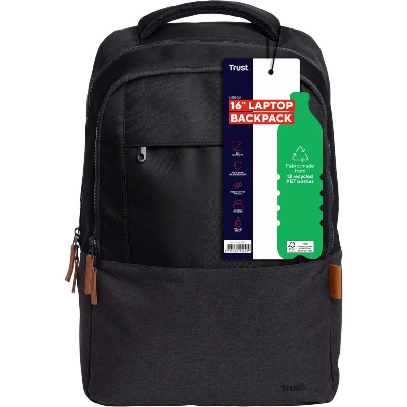 Trust Lisboa 16 inch Laptoprugzak Eco Zwart