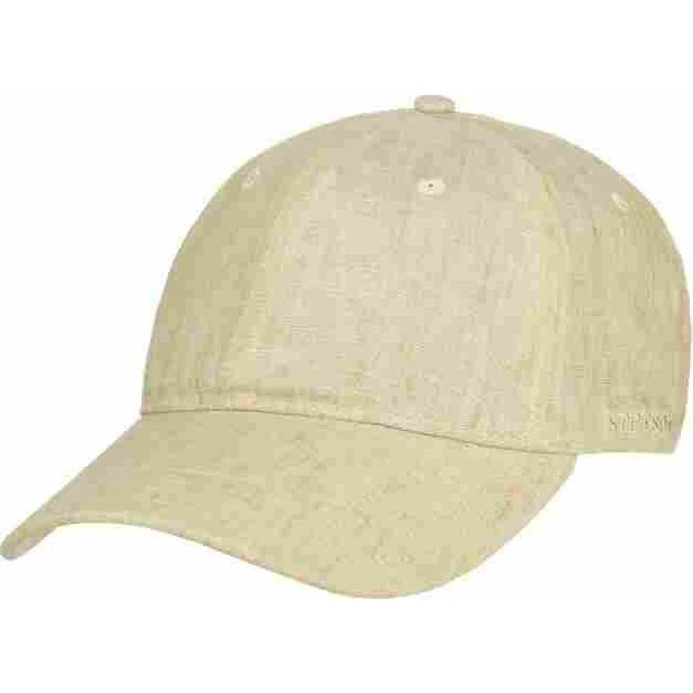 Stetson Sydell Linen Baseballpet - Grijs Zilver