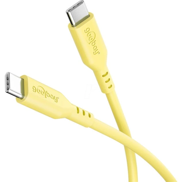 Goobay 1,5 m USB-C siliconenkabel geel (PD 60W)