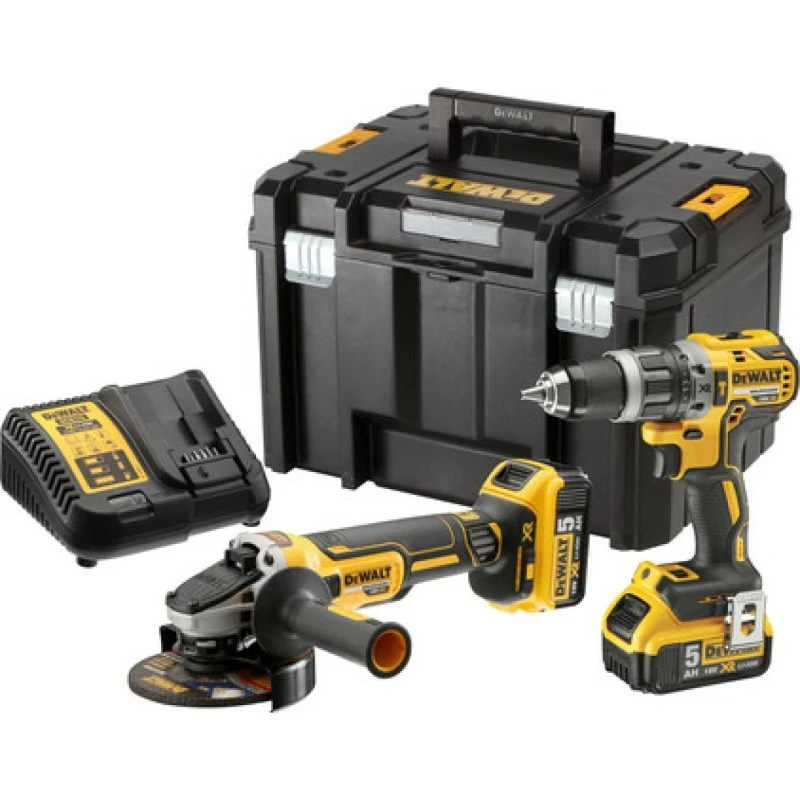 DeWALT DCK2080P2T 18V Combiset: Klopboor + Slijper + 2x 5,0Ah