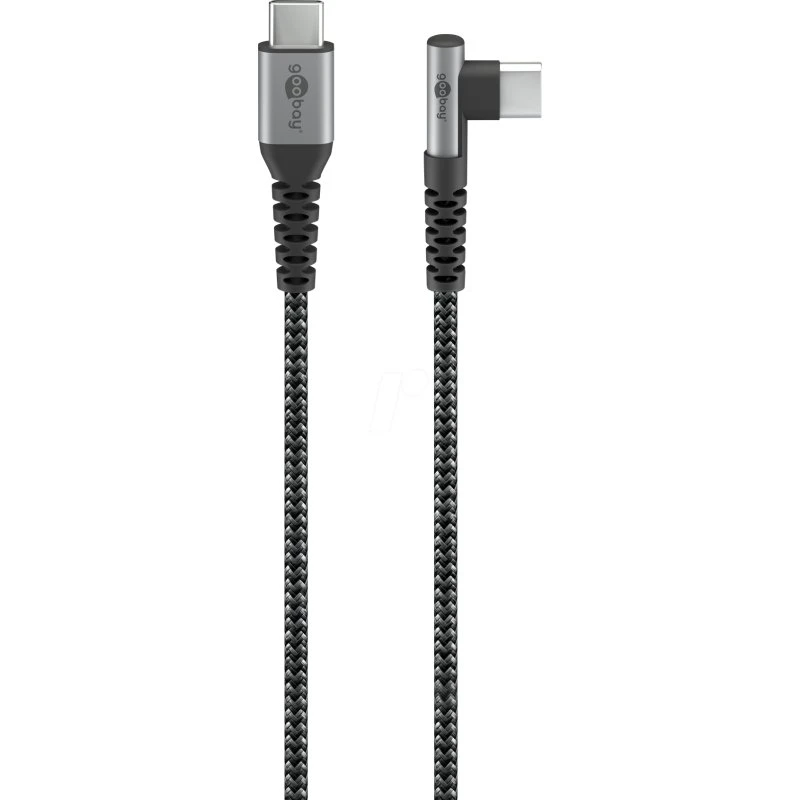 Goobay USB-C naar USB-C 0,5 m haaks, spacegrijs/zilver