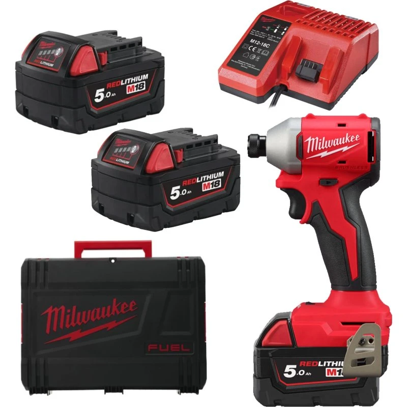 Milwaukee M18 BLIDR-502X 18V Slagschroevendraaier (2x 5.0Ah)