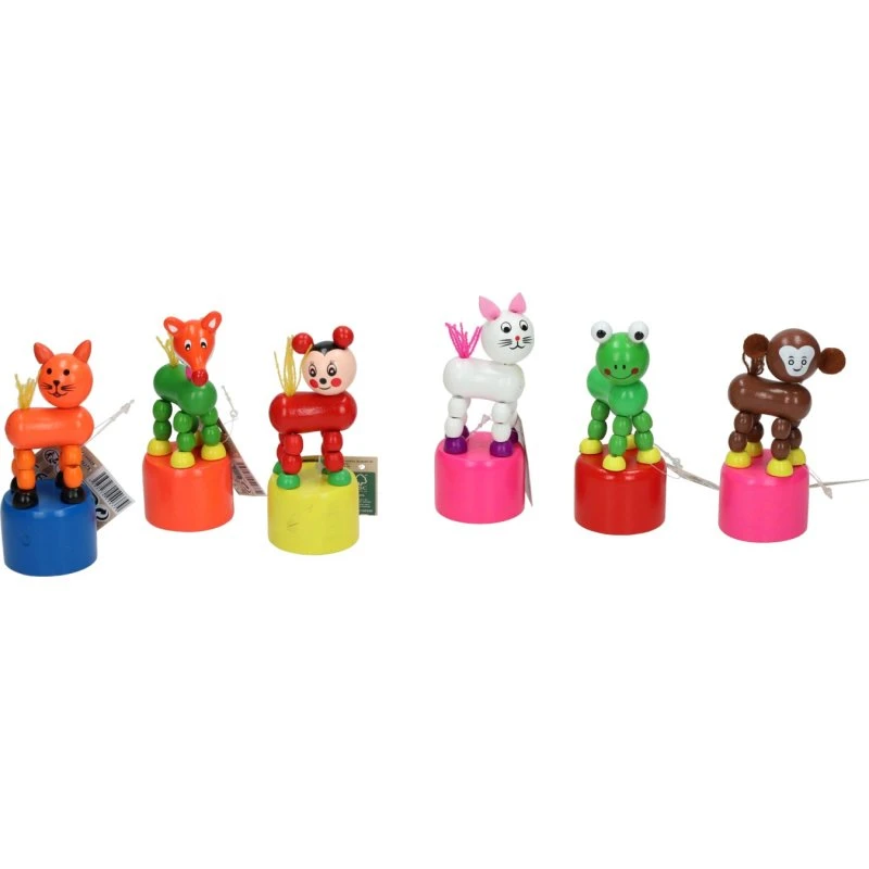 Houten Drukfiguur Dier – 6 verschillende dieren, vanaf 3 jaar