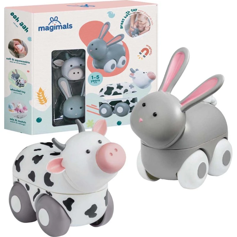 Magimals Wheelies - 6 Dieren op Wielen - Magnetisch Speelgoed