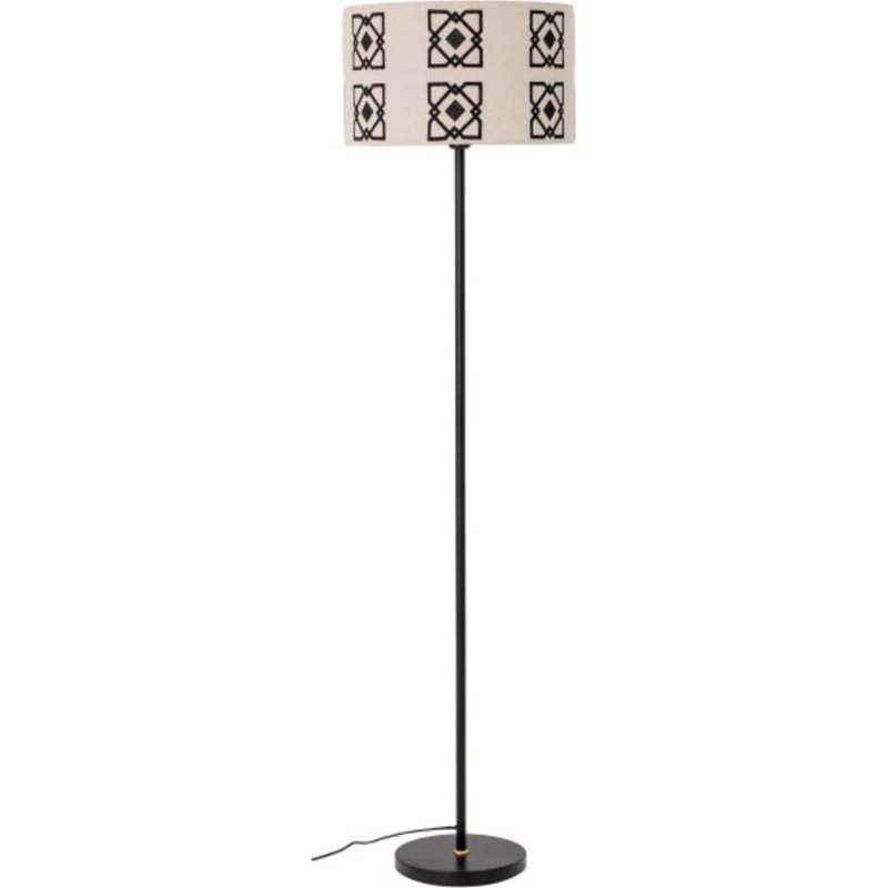 Bloomingville Selita Vloerlamp Zwart Metaal met Grafisch Patroon