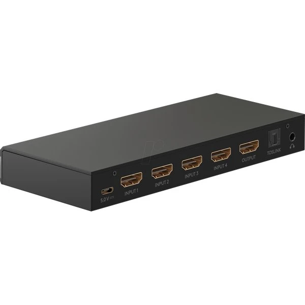Goobay HDMI 4- naar 1-schakelaar met afstandsbediening, 4K@60Hz